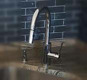 KRAUS KPF 2620 faucet on the corner sink