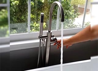 After tub faucet installation check the water flow