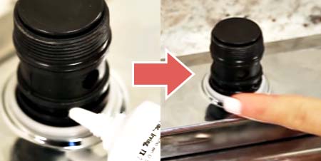 Apply silicone grease to the faucet spout base, where the O-rings will be reinstalled