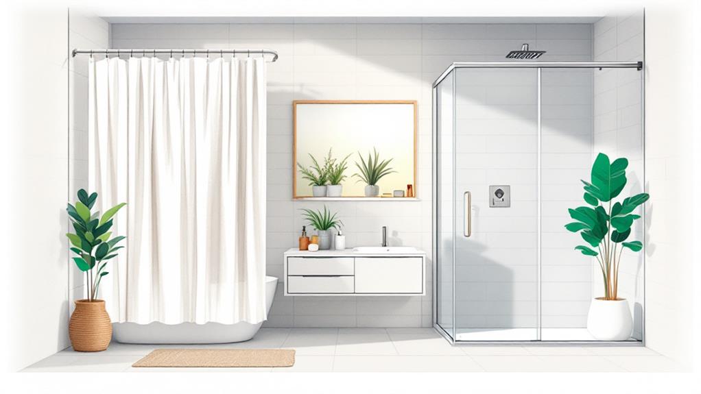 shower curtain vs shower door