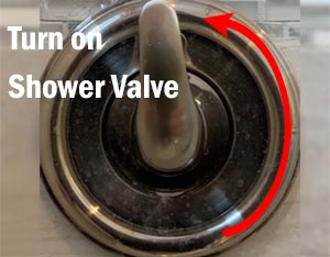 Turn off the shower valve